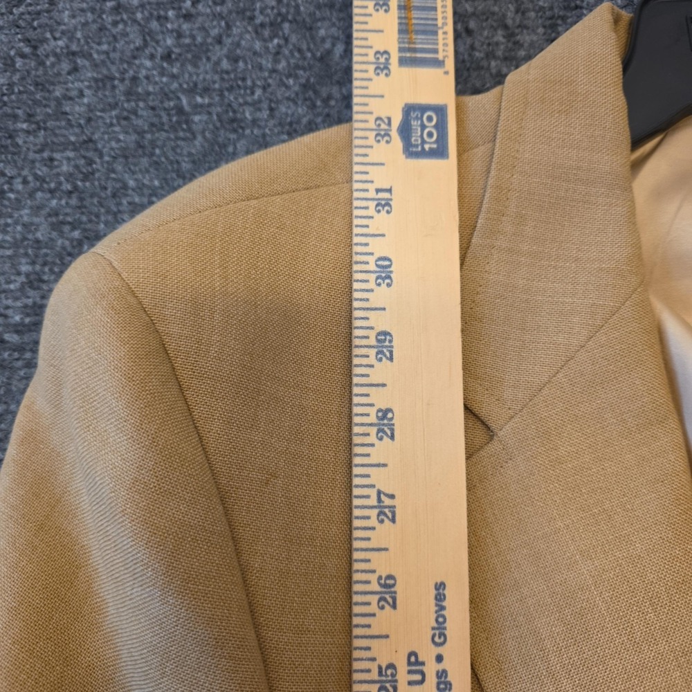 Chaps Ralph Lauren Blazer Sport Coat Mens 46 Beige‎ Gold Button USA Jacket FLAWS - Picture 5 of 16